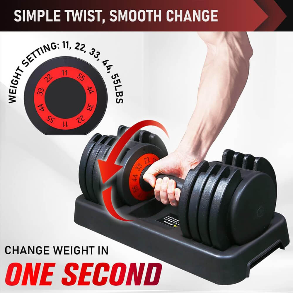 2-Piece 25kg Adjustable Dumbbell