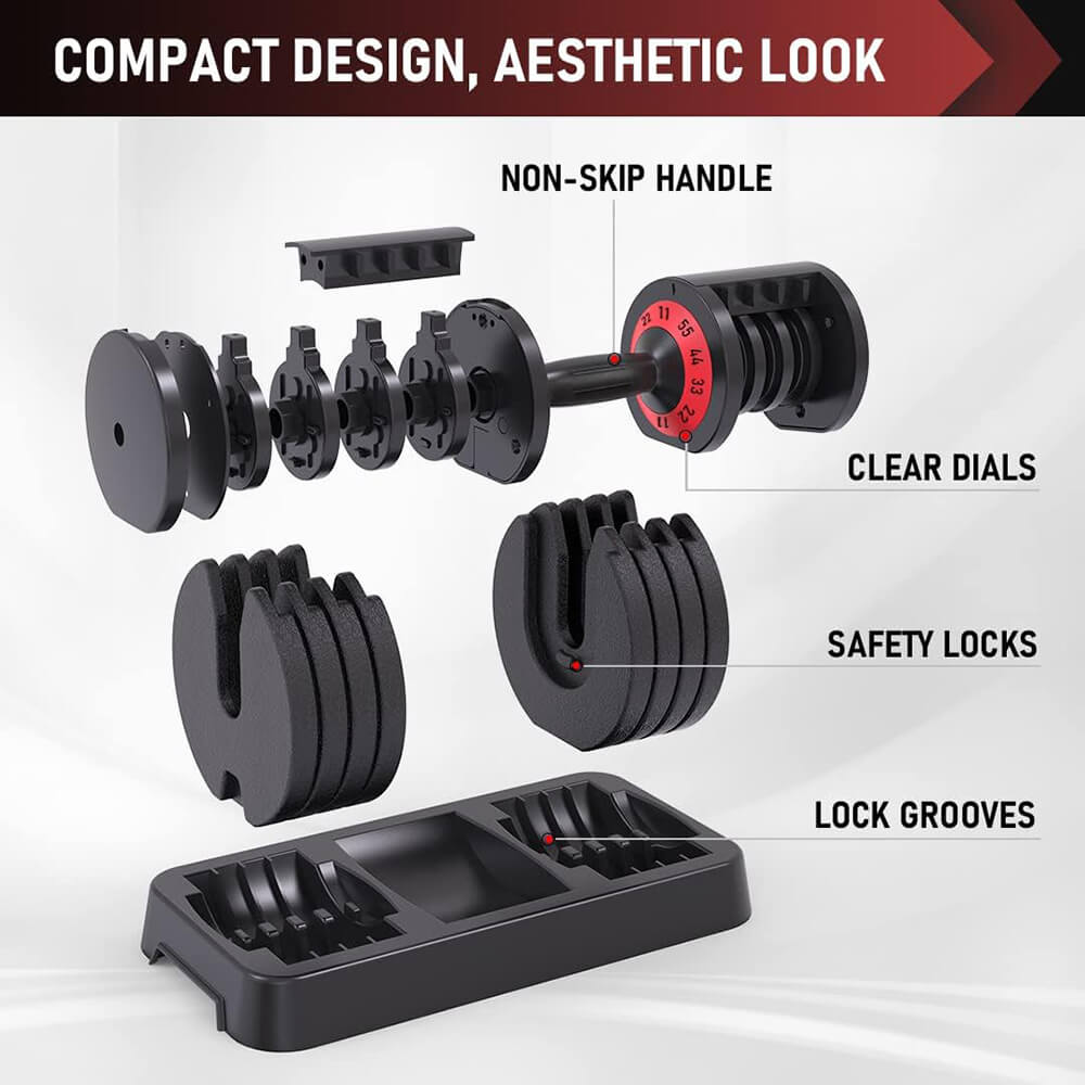 2-Piece 25kg Adjustable Dumbbell